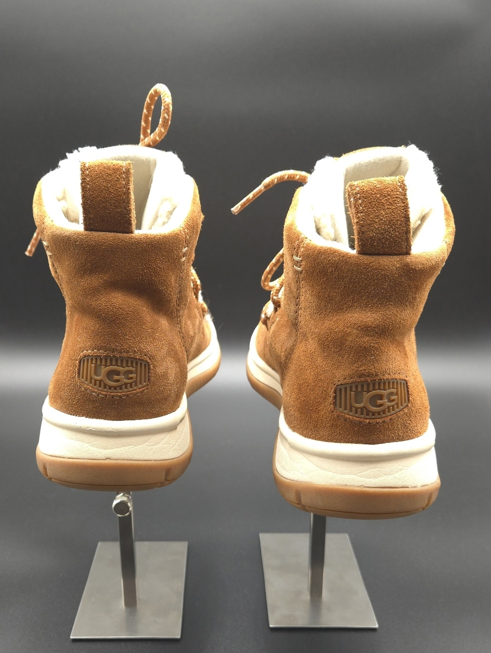 UGG Lakesider Heritage Suede Sneaker Boot Chestnut Size 6 - Picture 3 of 10